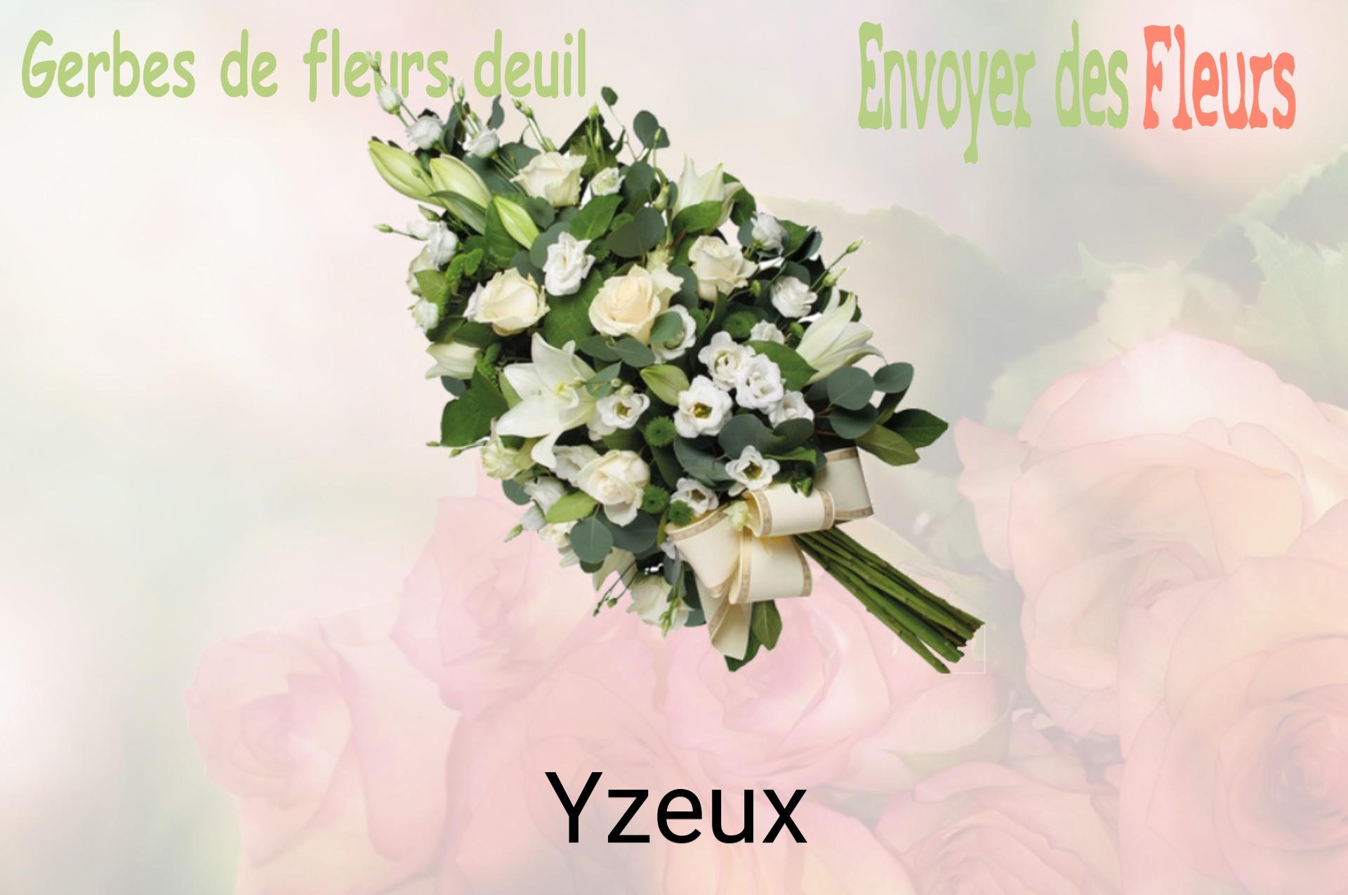 Gerbe de fleurs de deuil livrée à Yzeux